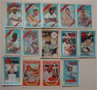 Fourteen 1970-1975 Kellogg's baseball cards