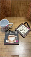 Coffee signs and coffee mug