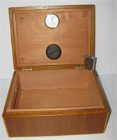 Wood cigar humidor hygrometer and a vintage