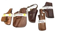Lot: 5 Assorted leather holsters, includes: