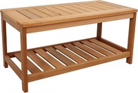 Meranti Wood Patio Table - 35-Inch