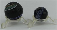2 OPAQUE SWIRL MARBLES