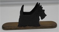 CAST IRON & WOOD SCOTTIE LETTER HOLDER 8"L X