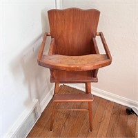 Wood Child's Doll High Chair