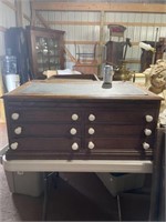 Vintage large 6 drawers spools cabinet