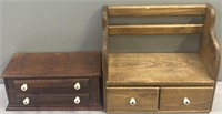 Wall Shelf & Two Drawer Table Top Cabinet