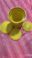 VINTAGE TUPPERWARE YELLOW NESTING CANISTER SET