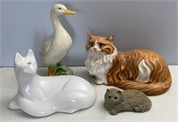 Haegar and Other Porcelain Cat & Duck Figures