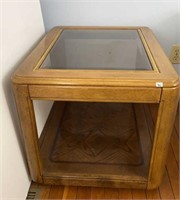 Beveled Glass Top End Table
