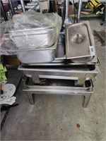 2 CHAFFING DISHES ASSORTED STAINLESS HOTEL PANS