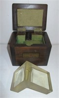 Antique prism in wood box.