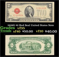 1928G $2 Red Seal United States Note Grades vf++