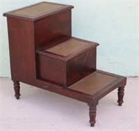 19TH C. MAHOGANY BED STEP/POTTY, OLD FINISH,