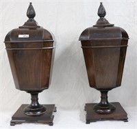 PAIR EARLY 20TH C. URN FORM KNIFE BOXES,