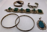 Taxco Sterling Silver Bracelets & Pendant