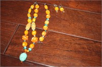 Gorgeous orange/turquoise jewelry set