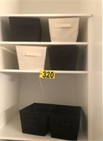 Set of 6 black & white storage bins