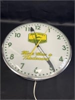 John Deere lighted Advertising clock by Yoder,