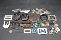 45 Vtg. Ladie's Belt Buckles, MOP, Tortoise++++