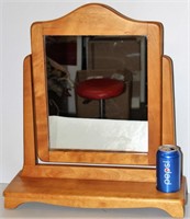 Mid-Century Modern Wood Swivel Vanity Mirror