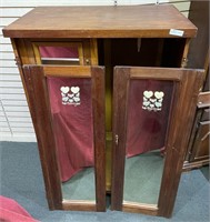 Mahogany armoire with interior mirror and