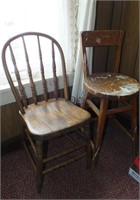 VINTAGE WOOD STOOL, CHAIR, SHELF, MORE