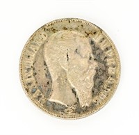 Coin 1866 Mexico 1 Peso Silver in Fine