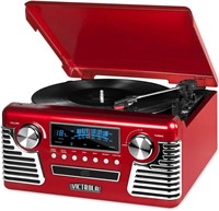 $101  Victrola Retro Bluetooth Record Player | Red