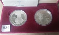 1983 Uncirculated Olympic Silver Dollars, Two in