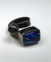 Lady's Sterling Silver & Dichroic Stone Ring