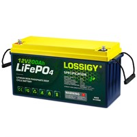 LOSSIGY 12V 200AH LiFePO4 Lithium Battery, Built i