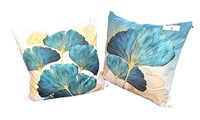 Two Feather Filled Pillows Sea Fan Print