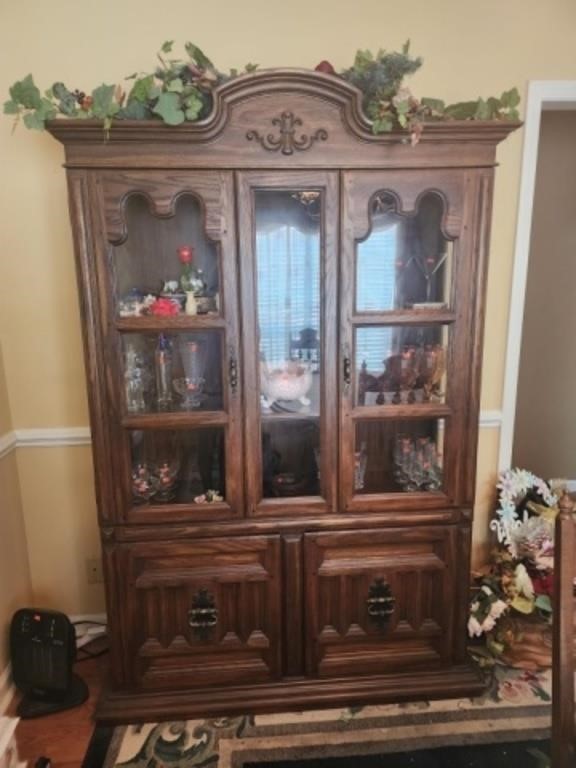 Beautiful wooden and glass china cabinet