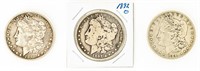 Coin 3 Morgan SD-1881-O/ 1892-O/ 1896-O/VG-F