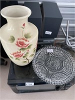 Big Vase & Clear Serving Plate