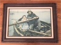 Large print of  Man and child in a boat