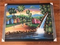 Large Haitian painting, signed Gabriel