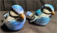 Pair of German porcelain birds approx 4” x 2.5” x