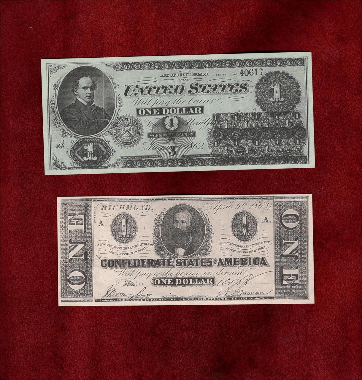 USA 1862 & 1863 REPRINT BANK NOTES