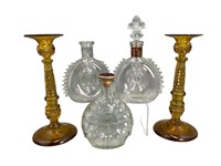 Louis XIII & Cognac Bottle, Cut Amber Glass