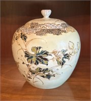 Unique Old Japanese Porcelain Cracker Jar