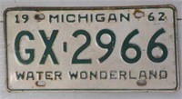 1962 Michigan plate.