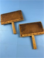 2X CARDING WOOL PADDLES RUSTIC ANTIQUE