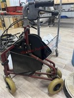 BURGANDY 3 WHEEL ROLLATOR