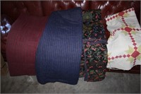 Vintage Softgoods Lot with Hand Stitched Quilt &