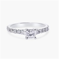 14 K WHITE GOLD 0.85CT DIAMOND RING