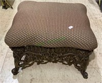 Awesome cast iron footstool with padded cushion