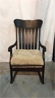 Wood Rocking Chair w/ Cushioned Seat - 9C