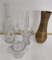 REGINA BOTTLE, VASES,  SUGAR CONTAINER ETC