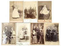 7 Cabinet Cards, Portraits Families Crawfordsville
